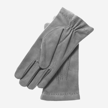CS3117 (grey) - Men's Italian Silk Lined Suede Formal and Dress Leather Gloves