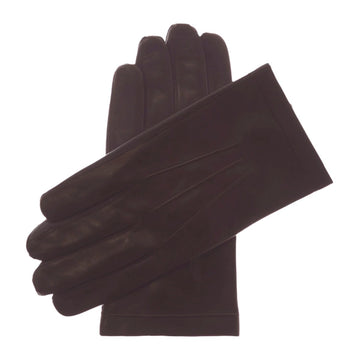 CS3913 (braun) - Herren Touchscreen-Lederhandschuhe mit italienischem Seidenfutter