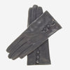 CS4070 (charcoal) - Women's Italian silk lined lambskin leather gloves with buttons