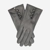 CS4070 (charcoal) - Women's Italian silk lined lambskin leather gloves with buttons