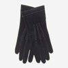 CS4104 (black) - Women's Italian silk lined handsewn leather gloves with contrast stitching