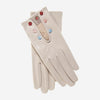 CS4312 (cream) - Women's Italian Silk Lined Gloves with Buttons