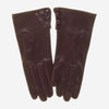 CS4345 (brown) - Women's Italian Silk Lined Leather Gloves with 2 Buttons