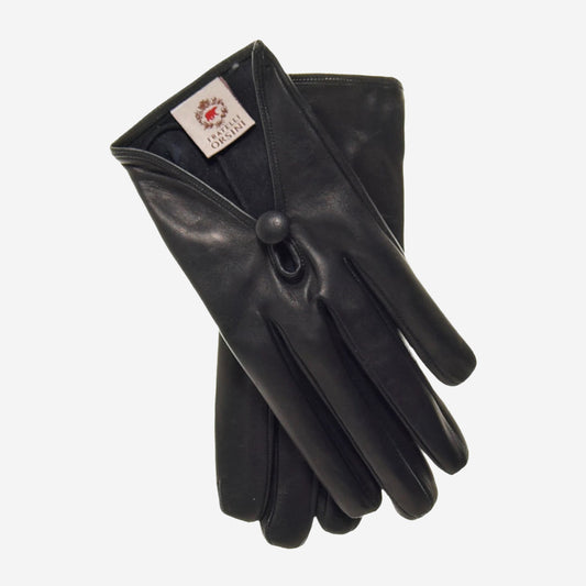 CS4362 (black) - Women's Italian Silk Lined Gloves with Center Button