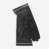 CS4461 (black) - Women's Italian Silk Lined Leather Gloves  with Swarovski Crystal Trim
