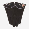 CS4622 (black) - Women's Italian Silk Lined Leather Gloves with Swarovski Crystal Trim