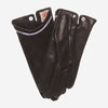 CS4622 (black) - Women's Italian Silk Lined Leather Gloves with Swarovski Crystal Trim