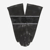 CS4628 (black) - Women's Italian Leather Gloves with Italian Silk lining and Swarovski Crystal Trim