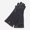 CS4801 (black) - Women's Italian Silk Lined Leather Gloves with Stitched Accents