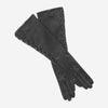 CS4820W8 (schwarz) - Ellenbogenlange Seidengefütterte Lammlederhandschuhe mit Knöpfen