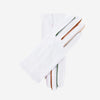 CS4841 (white) - Women's Italian Silk Lined Lambskin Gloves with Colorful Fourchettes