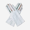 CS4841 (white) - Women's Italian Silk Lined Lambskin Gloves with Colorful Fourchettes