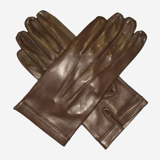 CU1001 (marron) - Gants homme en cuir italien non doublés
