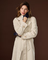 Ciandra (navy blue) - Women's short Italian lambskin leather gloves with swoop back