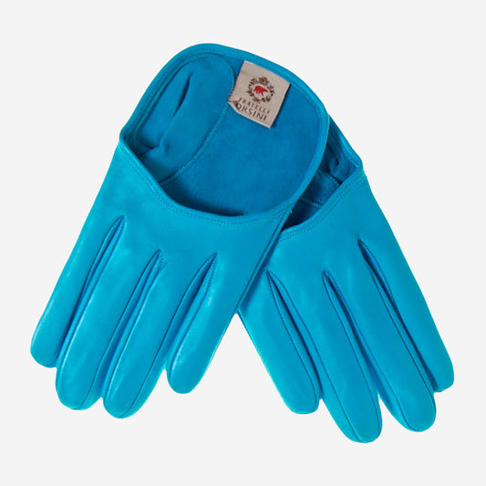 CU4303 (aqua) - Women's short Italian leather gloves