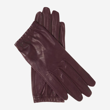 CU4601 (black/grape) - Women's unlined Italian fashion leather gloves with short wrist