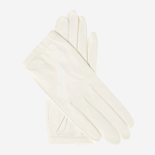 CU4601 (white) - Women's unlined Italian fashion leather gloves with short wrist