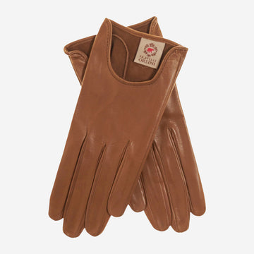 CU4629 (camel) - Women's unlined Italian fashion leather gloves with short wrist