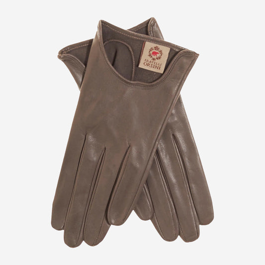 CU4629 (taupe) - Women's unlined Italian fashion leather gloves with short wrist