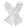 CW01W4 (white) - Italian silk lined 4-button length white leather bridal gloves