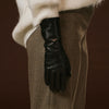 Camilla (Schwarz) - Lange italienische Winter-Lederhandschuhe mit luxuriösem Kaschmirfutter