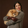 Camilla (brown) - Italian long leather winter gloves with luxurious cashmere lining