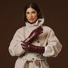 Camilla (xb) - Longs gants d'hiver en cuir italien avec luxueuse doublure en cachemire