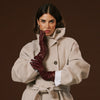 Camilla (xb) - Longs gants d'hiver en cuir italien avec luxueuse doublure en cachemire
