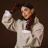 Camilla (xb) - Longs gants d'hiver en cuir italien avec luxueuse doublure en cachemire