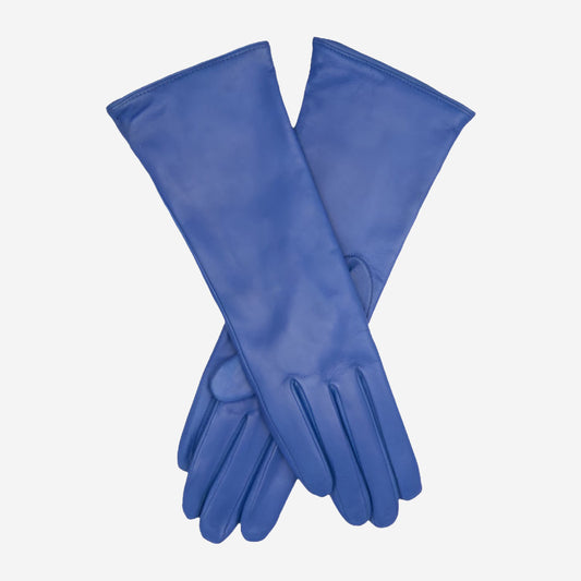 Camilla (blue) - Italian "4 button length" cashmere lined leather gloves