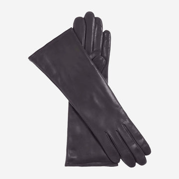 Camilla (charcoal) - Italian "4 button length" cashmere lined leather gloves