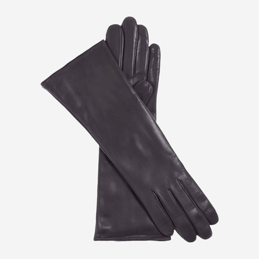 Camilla (charcoal) - Italian "4 button length" cashmere lined leather gloves
