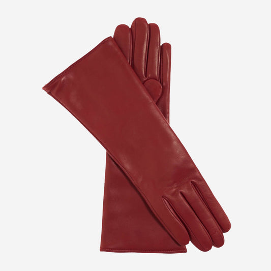 Camilla (claret) - Italian "4 button length" cashmere lined leather gloves