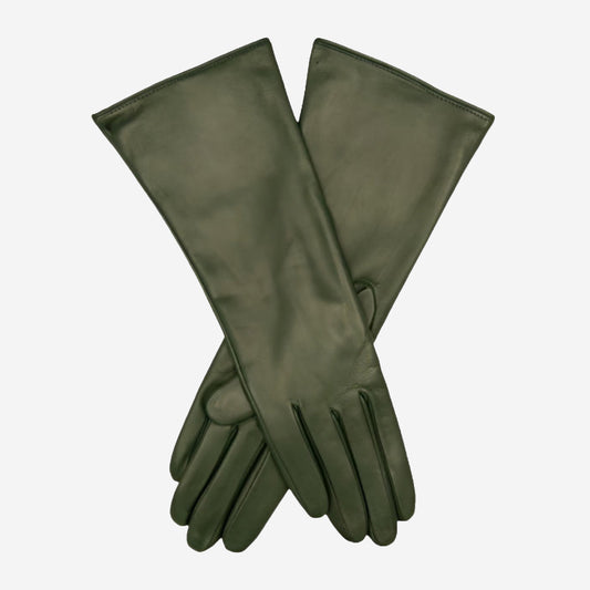 Camilla (forest) - Italian "4 button length" cashmere lined leather gloves