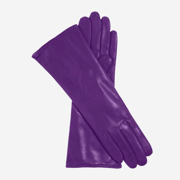 Camilla (grape) - Italian "4 button length" cashmere lined leather gloves