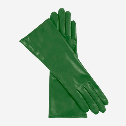 Camilla (green) - Italian "4 button length" cashmere lined leather gloves