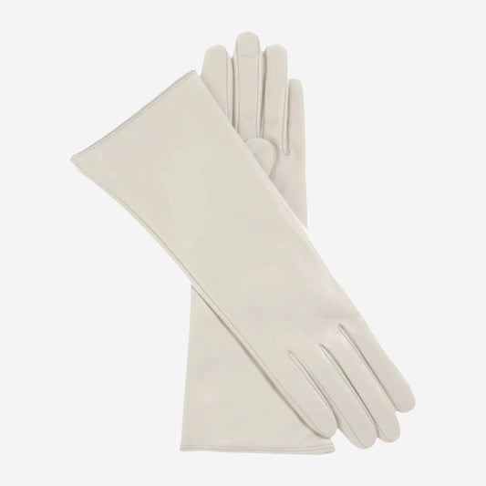 Camilla (ivory) - Italian "4 button length" cashmere lined leather gloves