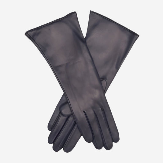 Camilla (navy) - Italian "4 button length" cashmere lined leather gloves