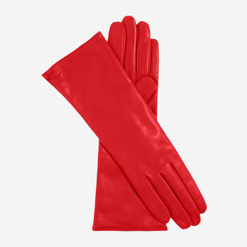 Camilla (red) - Italian "4 button length" cashmere lined leather gloves