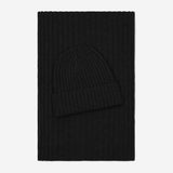 Milano (black) - 100% cashmere ribbed beanie (unisex)