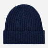 Milano (navy blue) - 100% cashmere ribbed beanie (unisex)