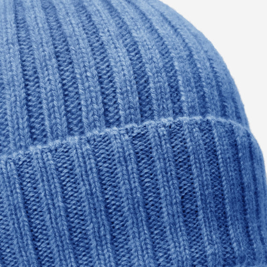 Milano (light blue) - 100% cashmere ribbed beanie (unisex)- Fratelli Orsini - Luxury Beanie - Handmade in Italy -  2