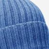 Milano (light blue) - 100% cashmere ribbed beanie (unisex)- Fratelli Orsini - Luxury Beanie - Handmade in Italy -  2