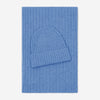 Milano (light blue) - 100% cashmere ribbed beanie (unisex)