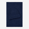 Milano (navy blue) - 100% cashmere ribbed beanie (unisex)