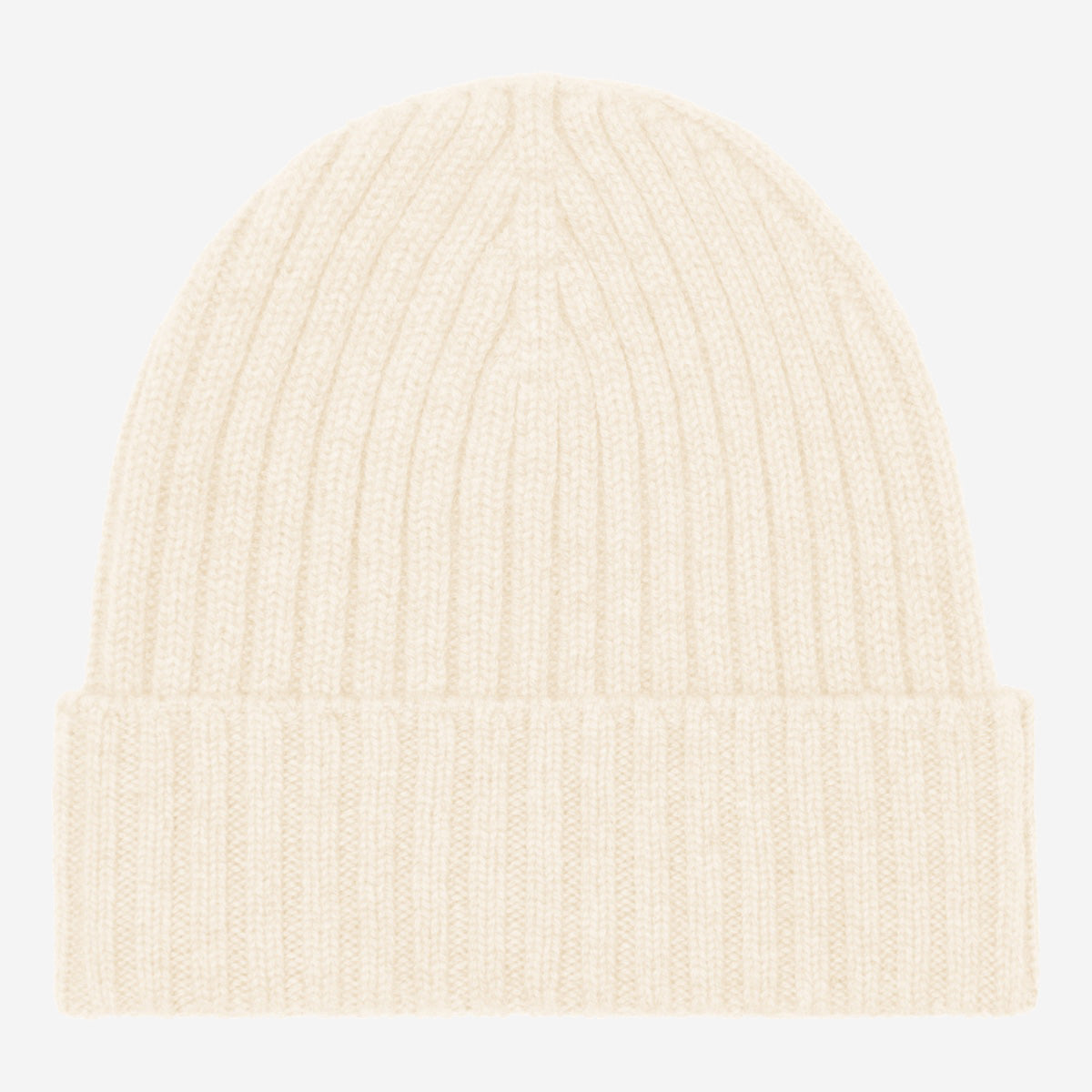 Milano (cream) - 100% cashmere ribbed beanie (unisex)  Fratelli Orsini - Luxury Beanie - Handmade in Italy - 1 