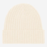 Milano (cream) - 100% cashmere ribbed beanie (unisex)  Fratelli Orsini - Luxury Beanie - Handmade in Italy - 1 