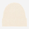 Milano (cream) - 100% cashmere ribbed beanie (unisex)