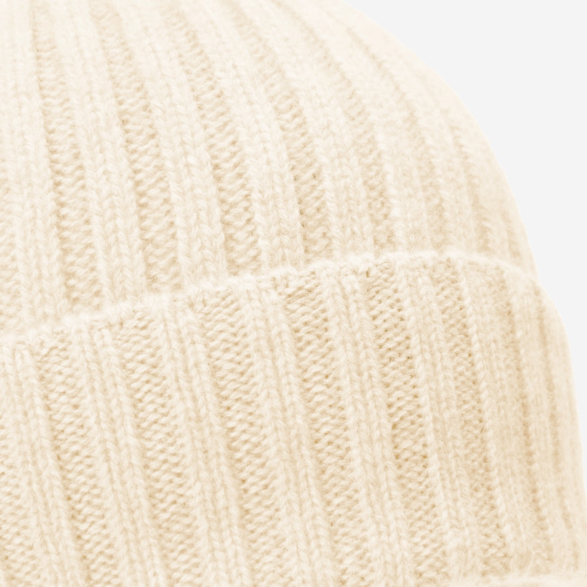 Milano (cream) - 100% cashmere ribbed beanie (unisex)  Fratelli Orsini - Luxury Beanie - Handmade in Italy - 2