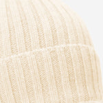 Milano (cream) - 100% cashmere ribbed beanie (unisex)  Fratelli Orsini - Luxury Beanie - Handmade in Italy - 2